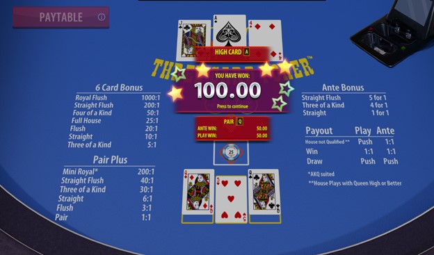 Triple Card Poker at Sweepstakes Casinos