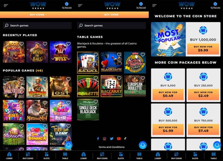 WOW Vegas Online Casino Review 30 Free Sweepstake Coins