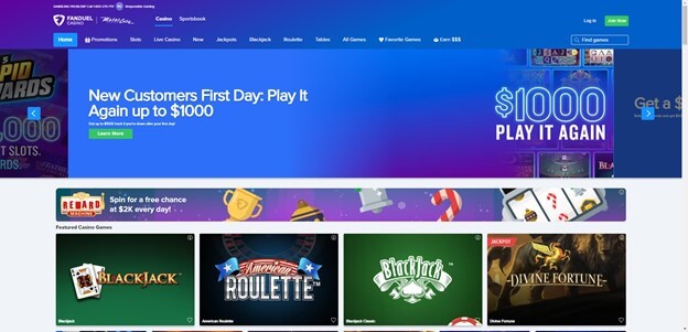 FanDuel Casino Homepage