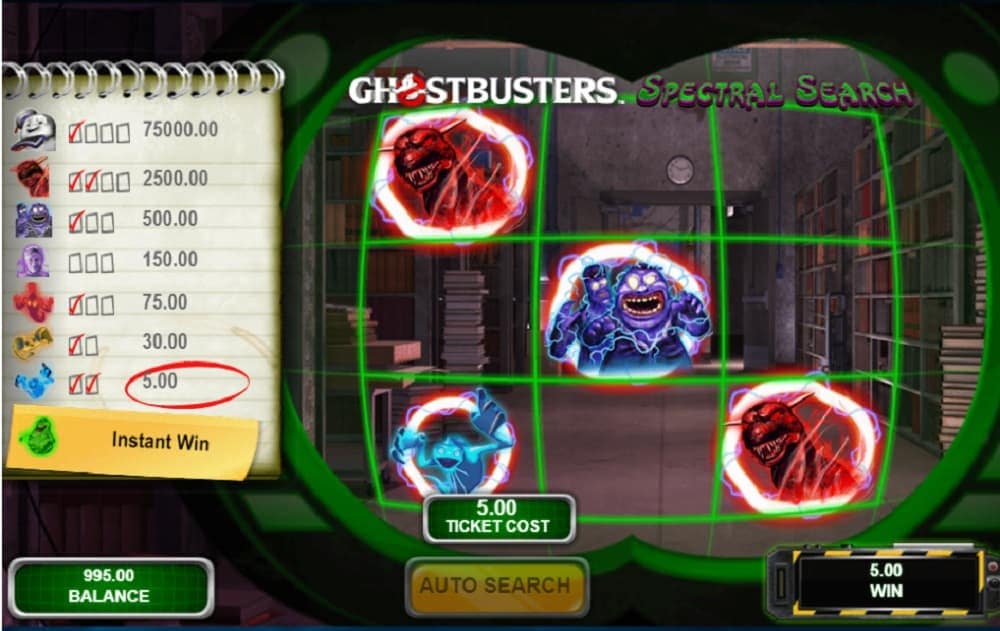 ghostbusters spectral search scratchie