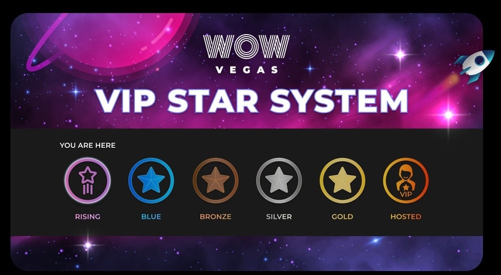 WOW vegas vip star system