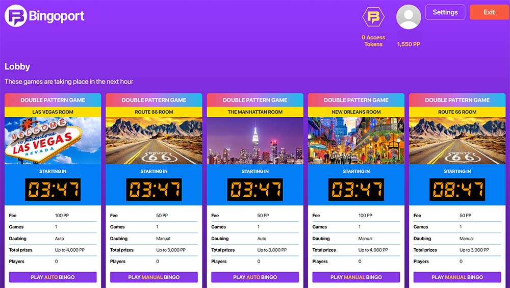 Bingoport current bingo games