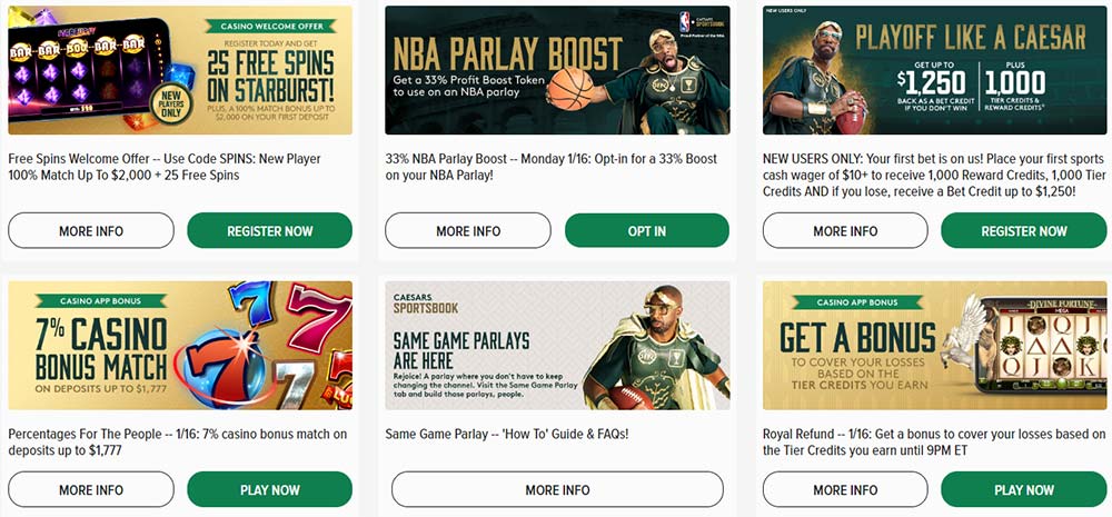 caesars casino existing player promoions
