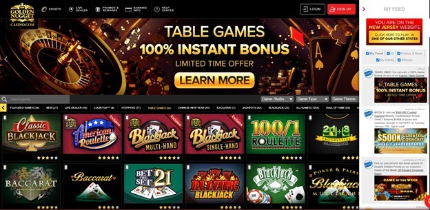 Golden Nugget Casino Homepage