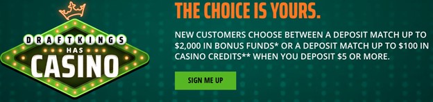 DraftKings Casino WV Bonus