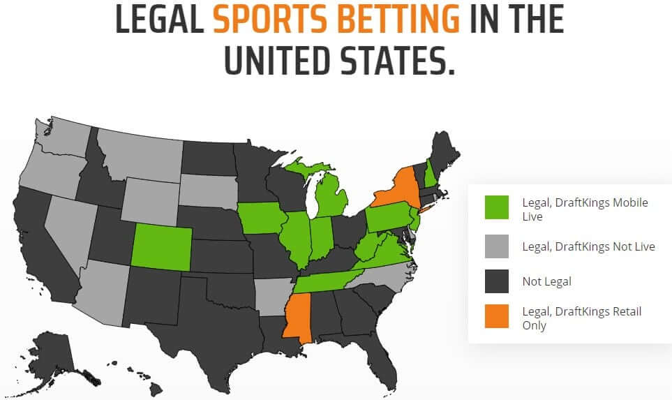 DraftKings Sportsbook Legal States