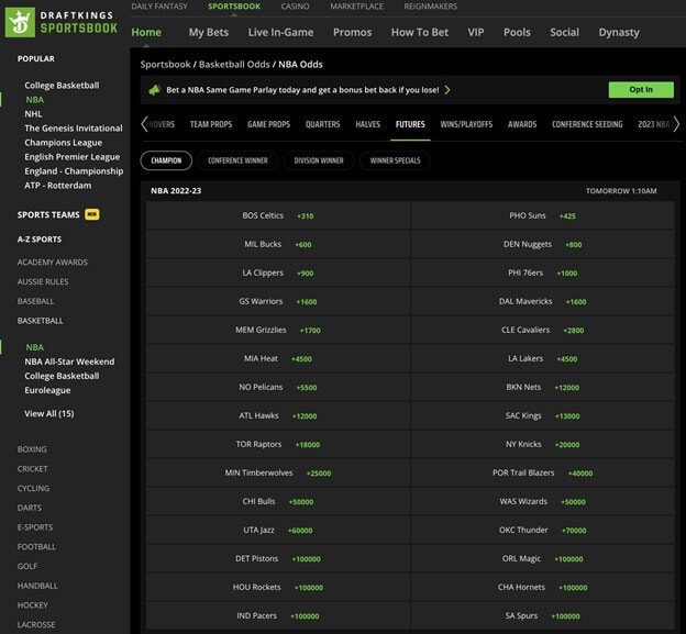 DraftKings Sportsbook NBA
