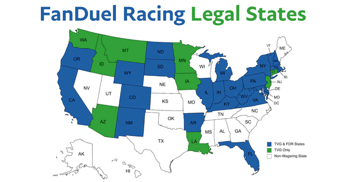 FanDuel Racing Legal States List FD Racebook App Licenses
