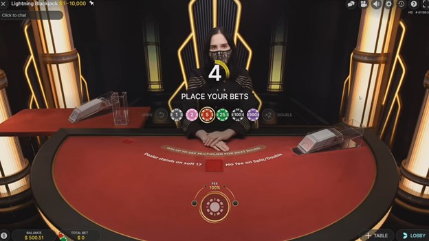 Lightning Blackjack Place Your Bets