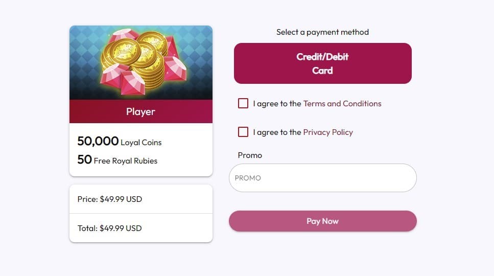 Loyal Royal Payment Methods