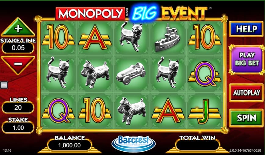 monopoly big event slot game