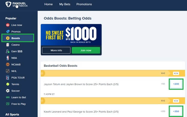 FanDuel Boosts Menu