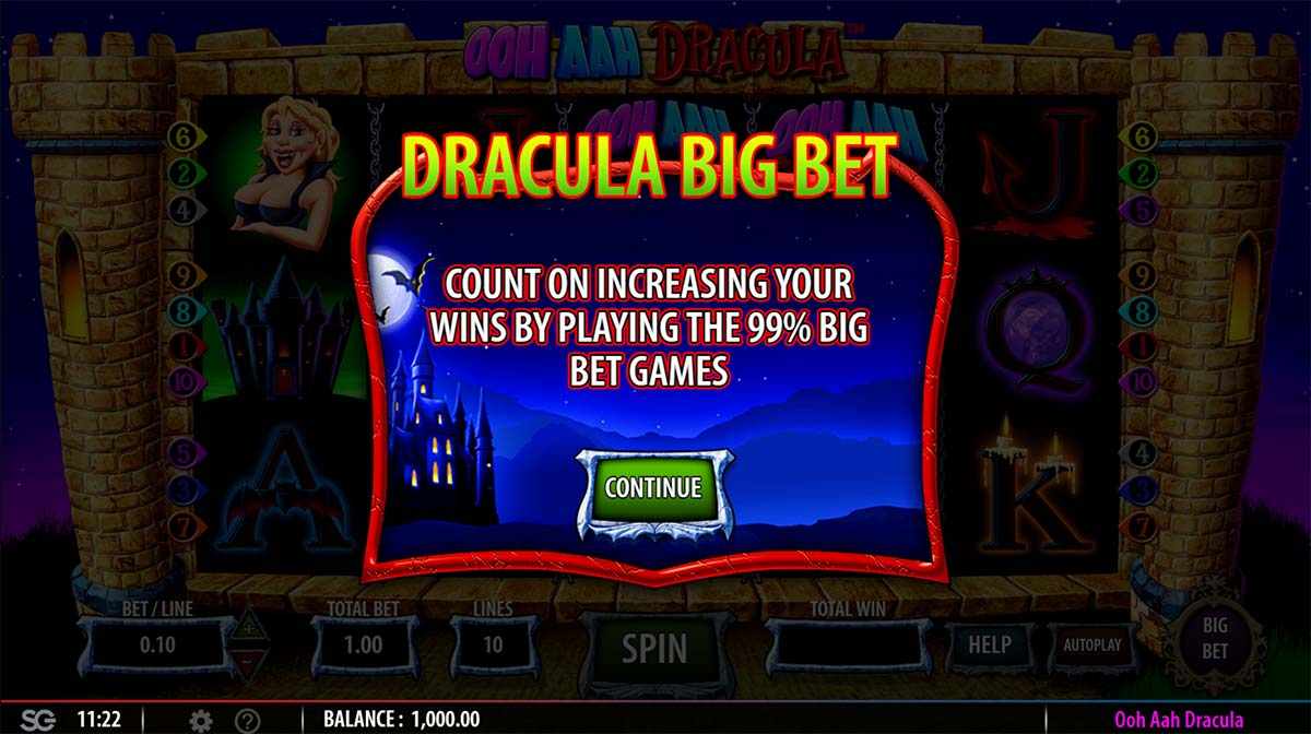 ooh aah dracula slot