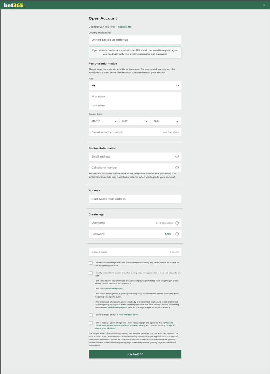 Bet365 Open Account