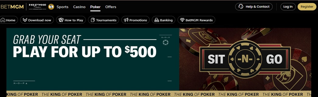 BetMGM Poker Sit & Go Tournaments