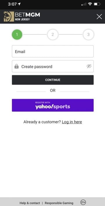 Create Account BetMGM NJ