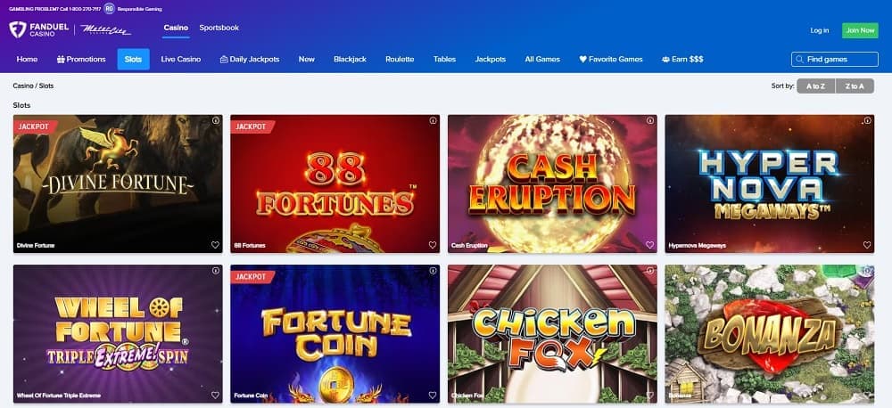 fanduel casino slots lobby new games