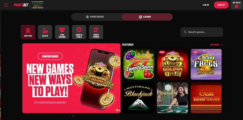 pointsbet casino home page