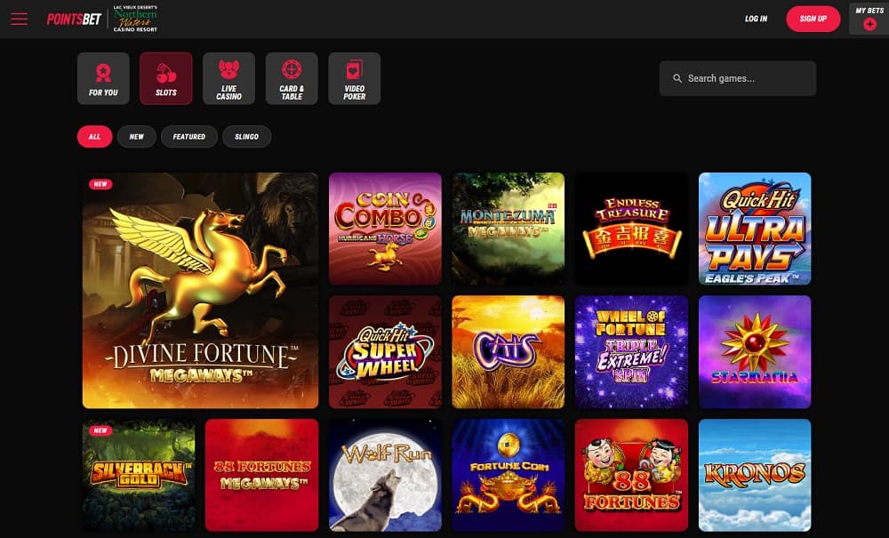 pointsbet casino online slots lobby