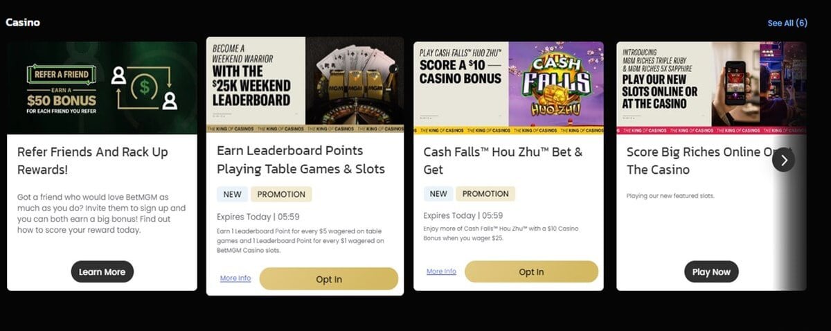 BetMGM Casino All Promos