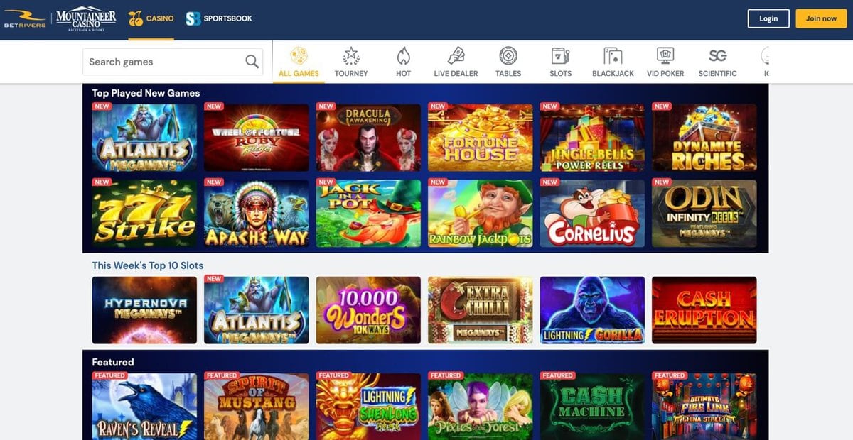 BetRivers Casino Games