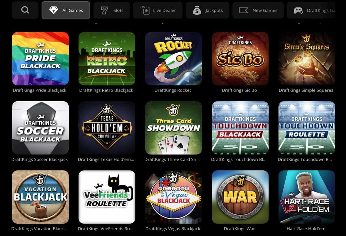 DraftKings Casino All Games