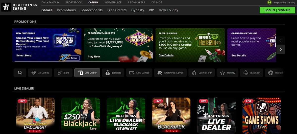 DraftKings Casino Live Dealer