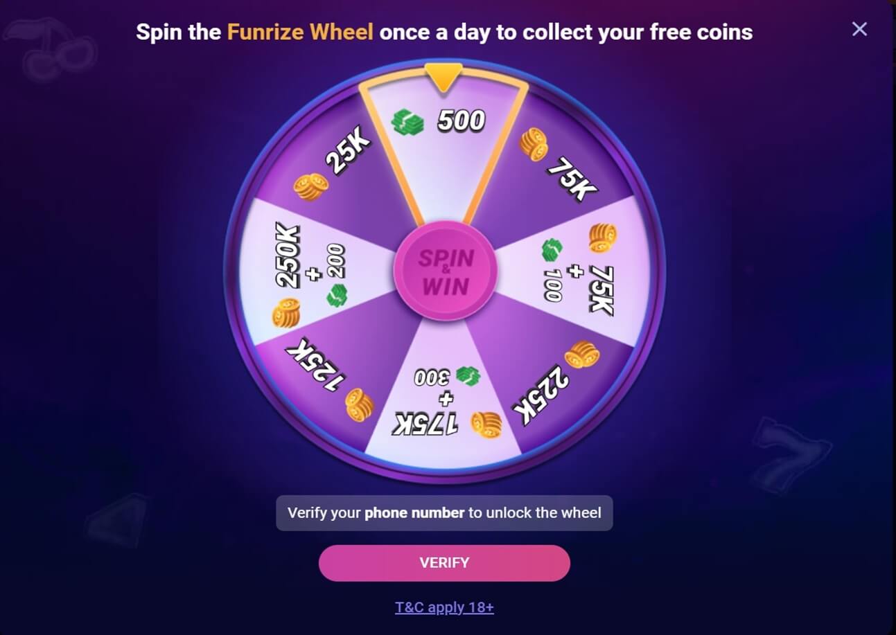 Funrize Wheel Bonus