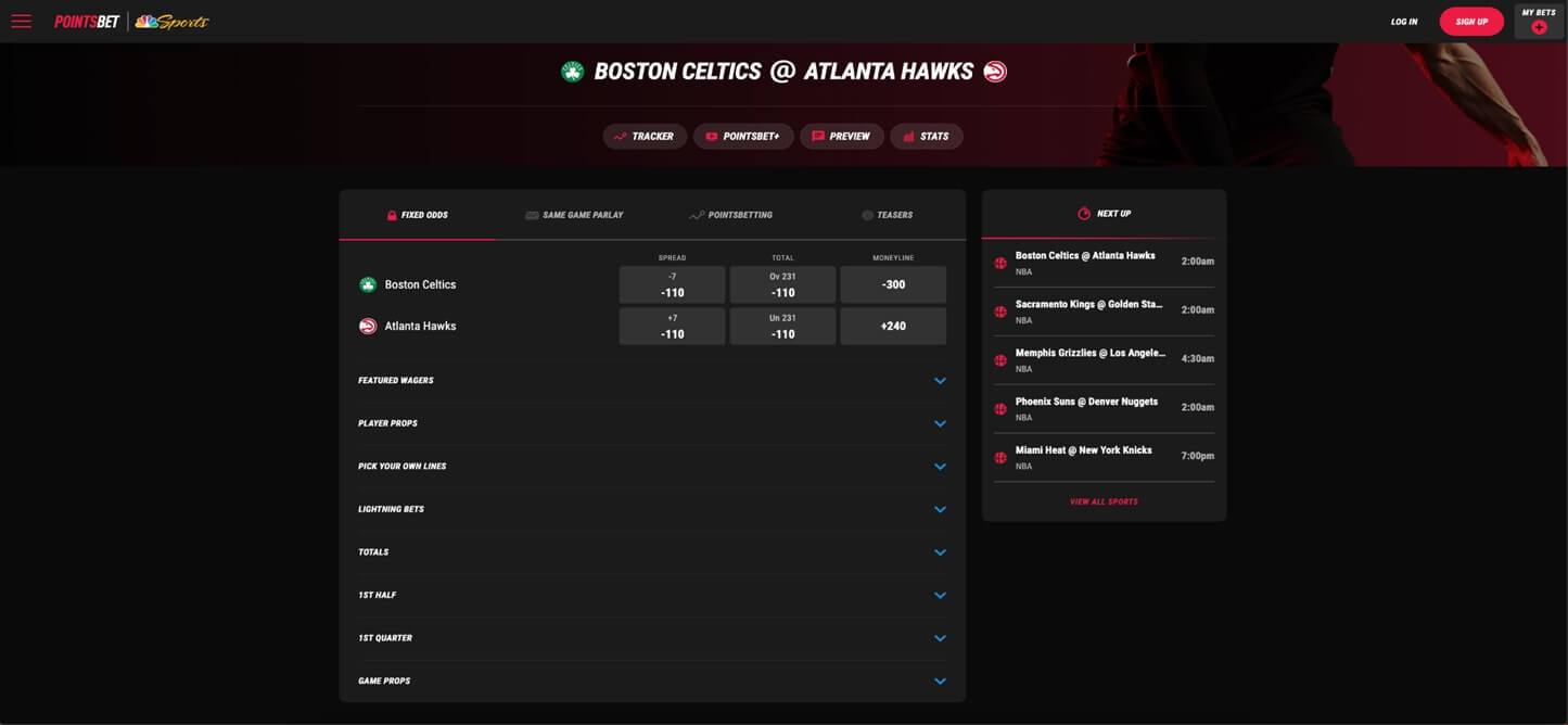 PointsBet Fixed Odds