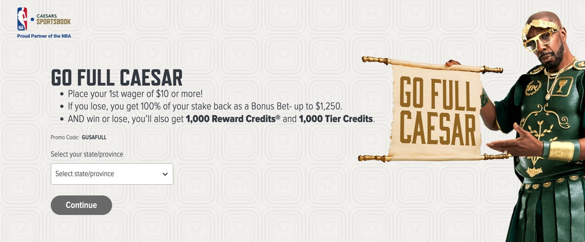 caesars current offer bonus