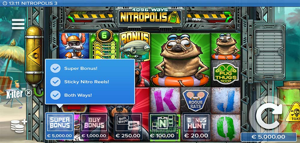 Nitropolis 3 slot bonus buy options