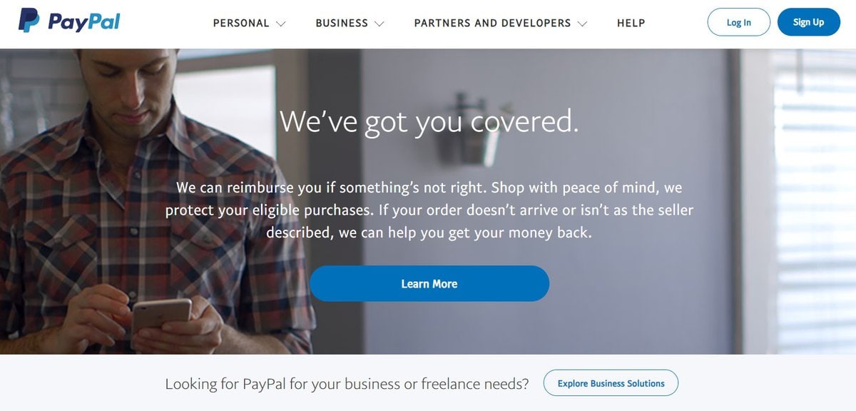 PayPal Homepage