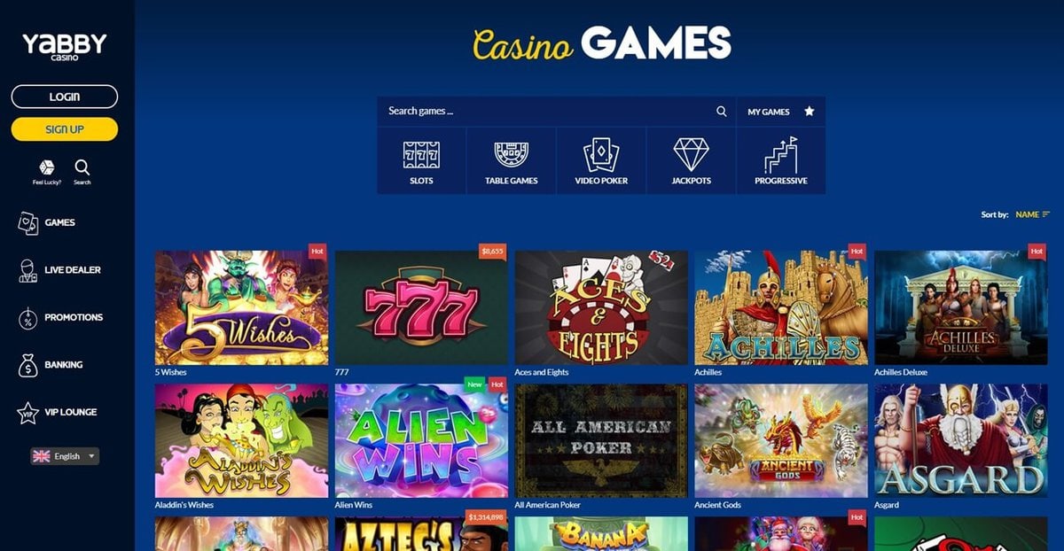 Yabby Casino Games