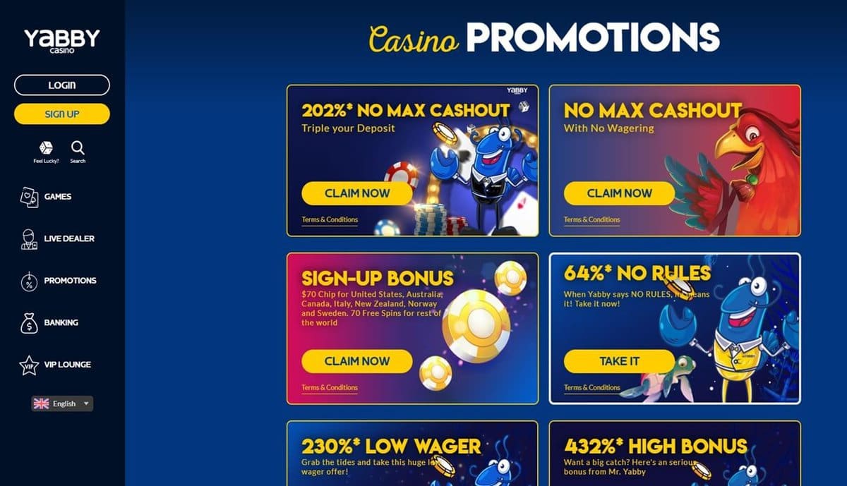 Yabby Casino Promotions