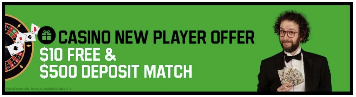 Unibet PA Casino $10 No Deposit Bonus