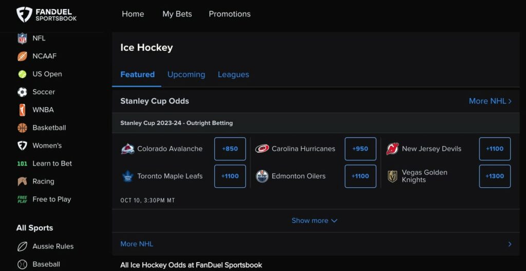 Fanduel Sportsbook Homepage