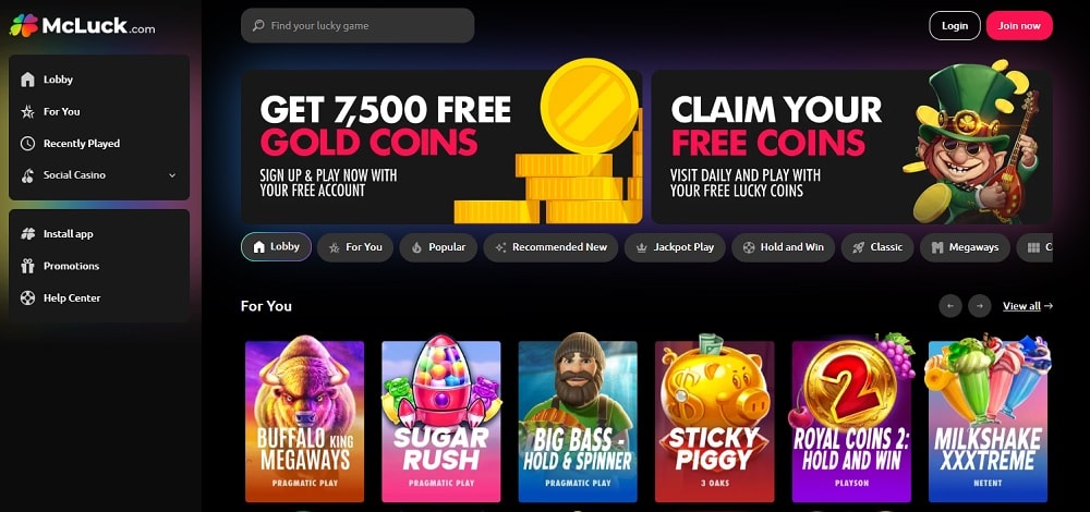 McLuck casino No Deposit offer