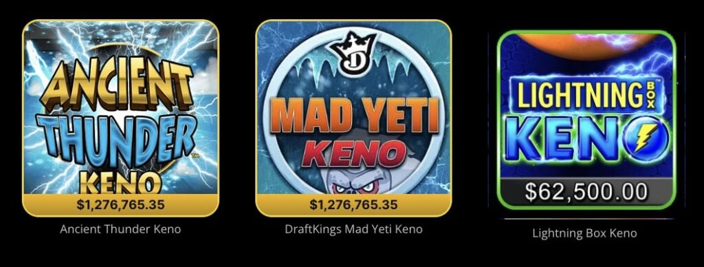 draftkings keno progressive jackpot games