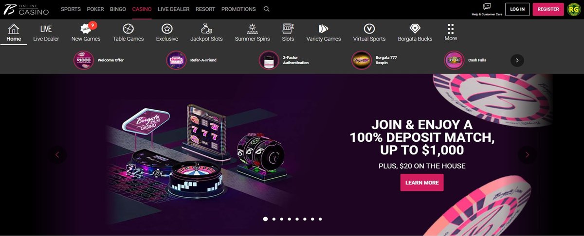 Borgata Casino Homepage Bonus