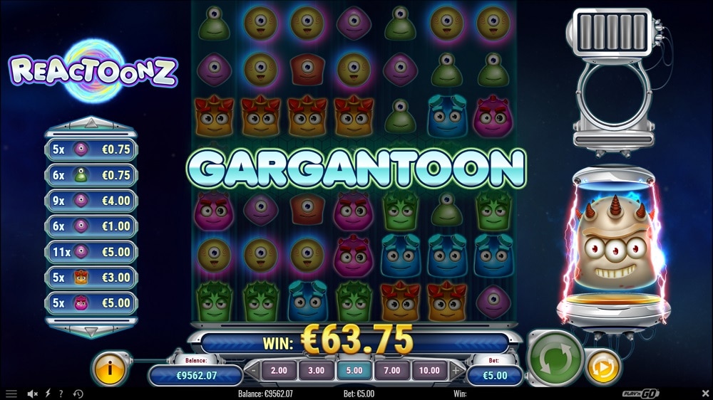 Reactoonz slot gargantoon trigger