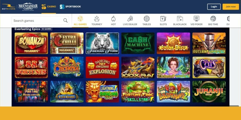Betrivers Casino Games