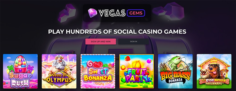 Vegas Gems Casino Welcome Page