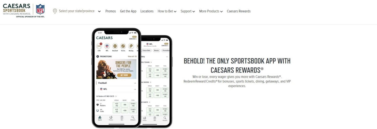 Caesars Sportsbook Homepage